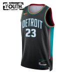 Maillot NBA Detroit Pistons Jaden Ivey Nike 2025-26 City Edition Noir Swingman - Enfant
